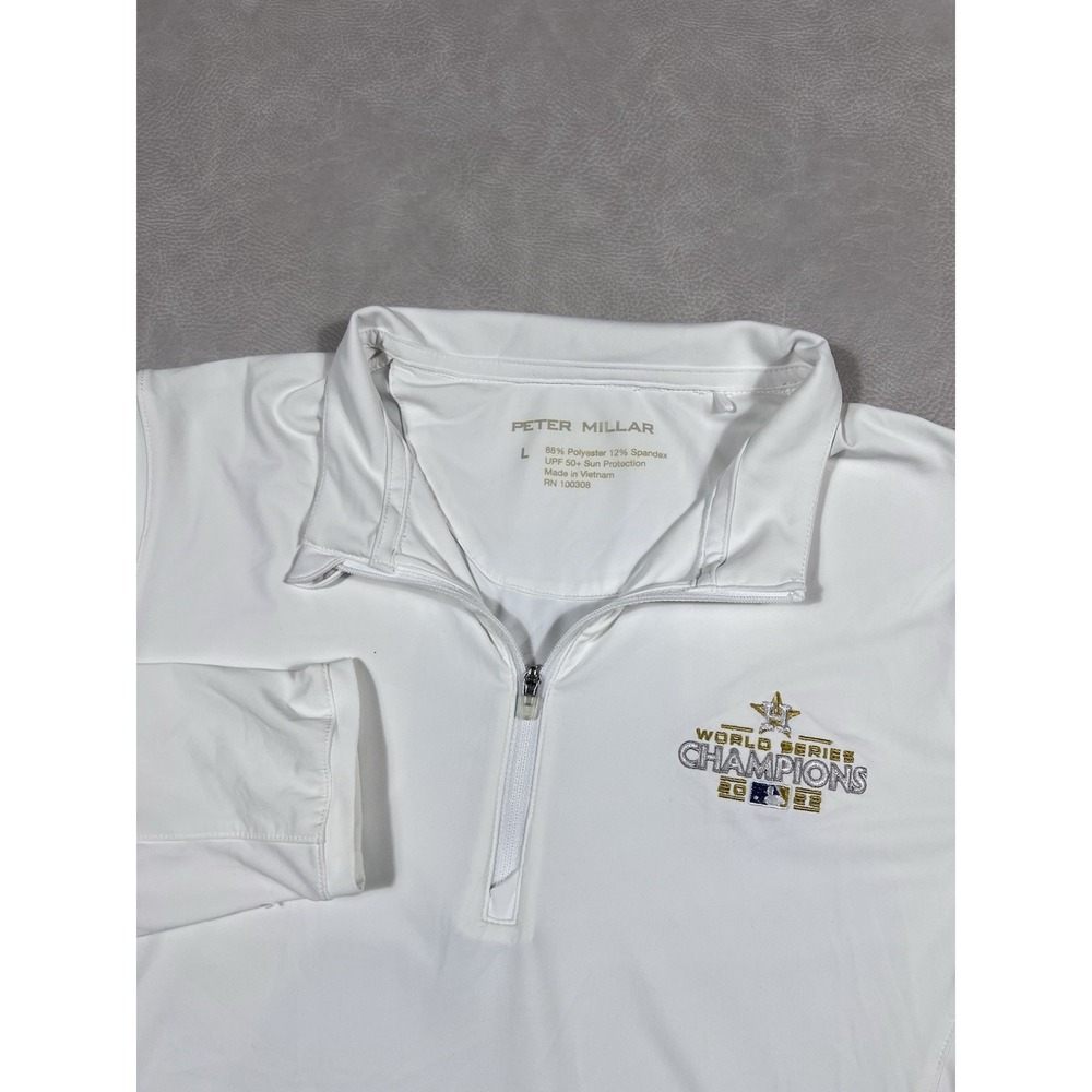 Womens Houston Astros Peter Millar Size Large Quarter Zip Pullover World Series
